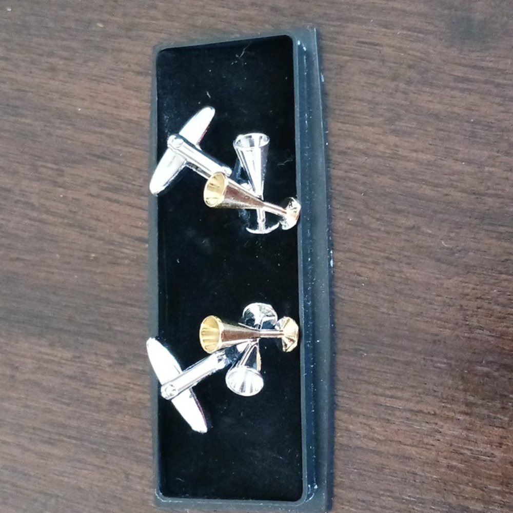 Cufflinked in Champagne Flute design Germany, Gold and Silver tone